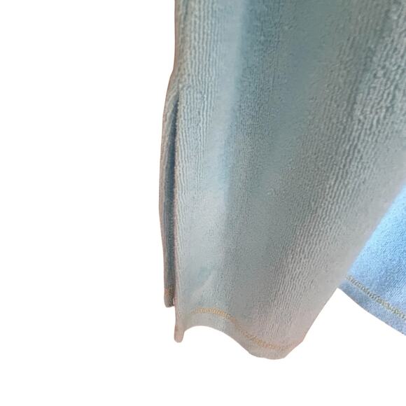 QUACKER FACTORY Terry Hoodie Swim Dress Cover-Up Aqua Blue Sequins Beads Size M - Picture 5 of 15